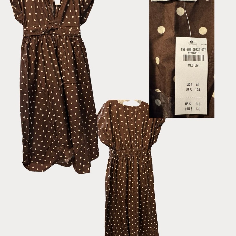 Abercrombie & Fitch Brown Polka Dot Maxi Dress
